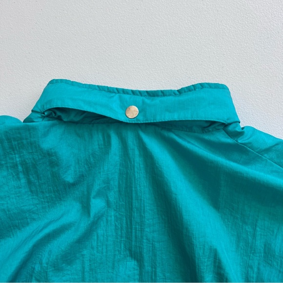 Claudia Barnes Sport Vintage Windbreaker Womens Small Zip Up Jacket Turquoise - Picture 9 of 15